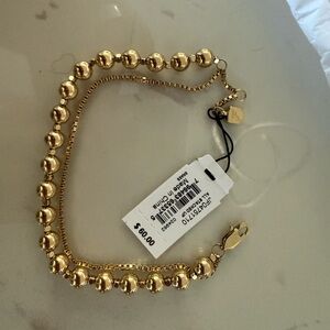 Fossil Gold Beaded Necklace